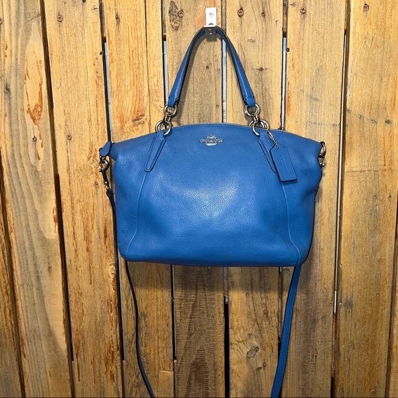 Coach Bags Coach Blue Leather Shoulder Bag Poshmark